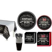 Vintage Dude 50th Birthday Tableware Kit for 8 Guests
